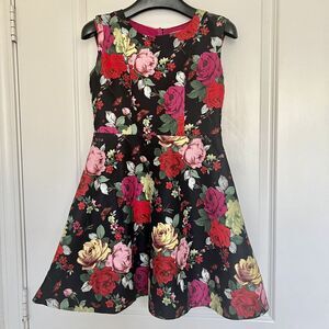 Baker By Ted Baker Dress Sz 12 Black Pink Multi Layer Party Flower Girl Church